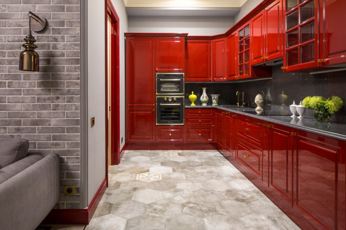 ensemble d'angle rouge brillant
