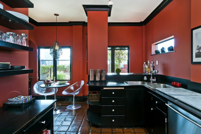Cuisine rouge et noire
