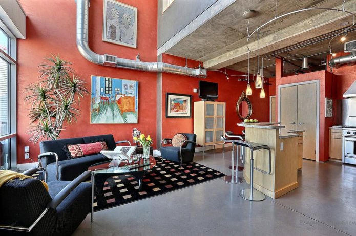 cuisine-salon de style loft