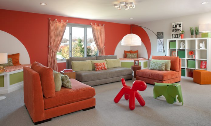Salon rouge-vert