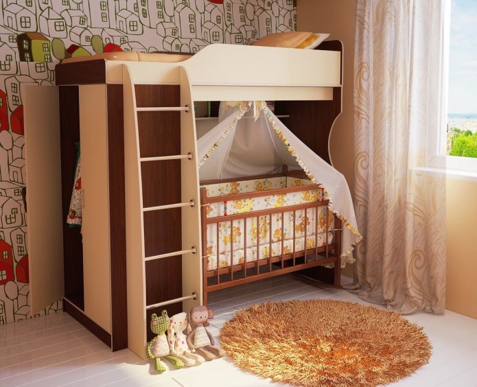 chambre d'enfant avec un lit bébé pour nouveau-né