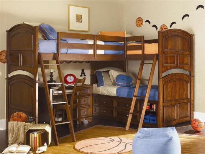 meubles d'angle dans la chambre de bébé