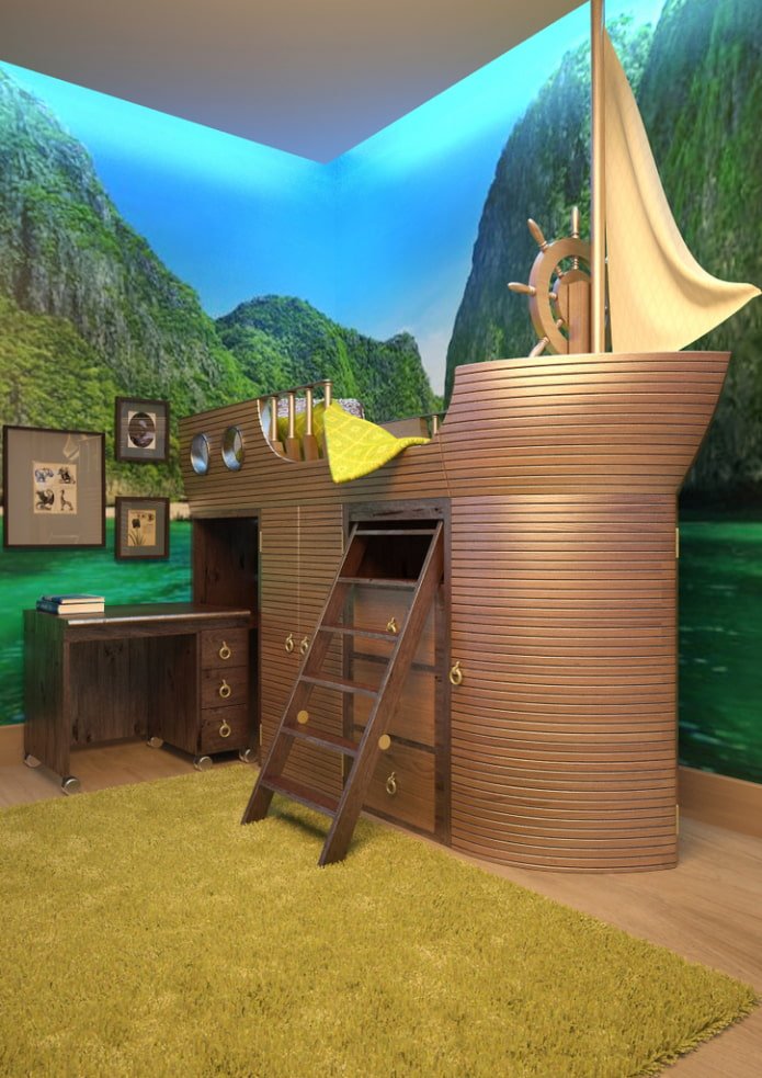 chambre d'enfant de style pirate