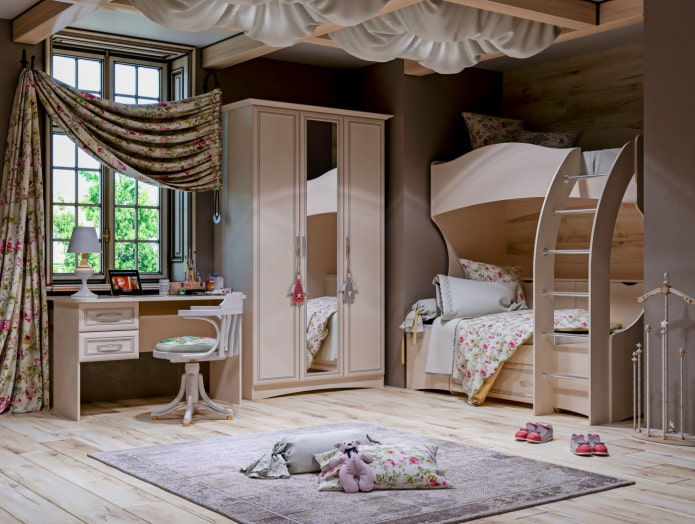 Chambre d'enfant fille de style provençal