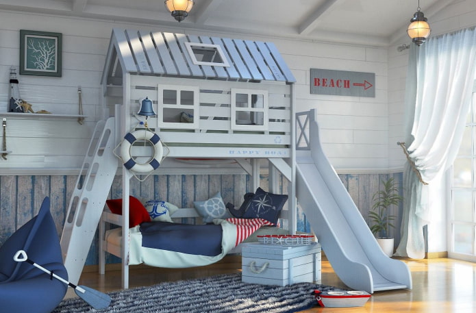 Lit cabane de style marin