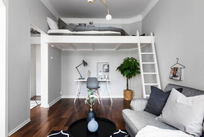 Espace de travail sous le lit