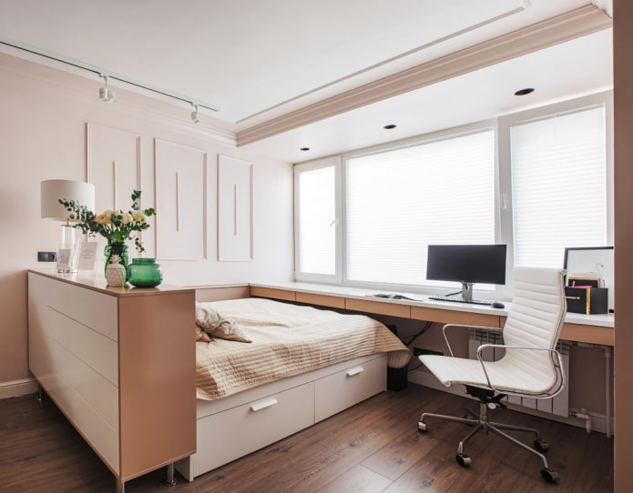 lit et espace de travail
