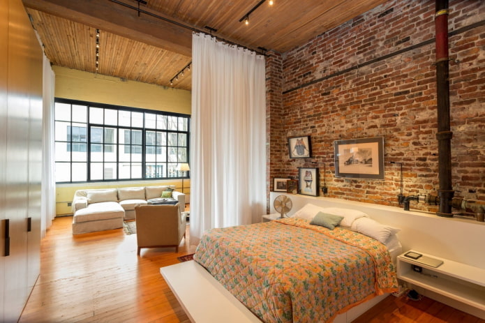 Style loft dans une chambre-salon