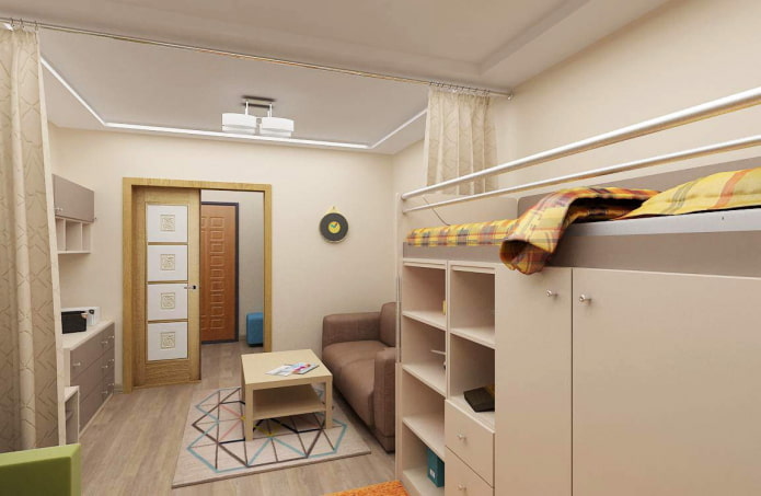 Lit d'enfant dans le salon