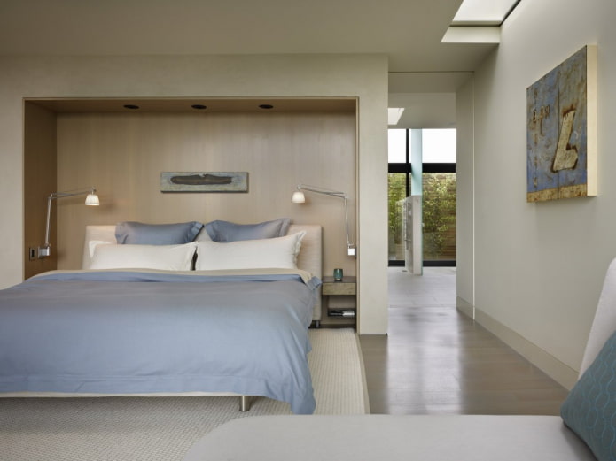 niche avec un lit dans un intérieur de style moderne