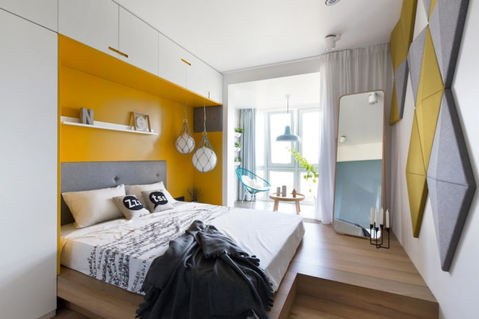 niche avec un lit dans la chambre