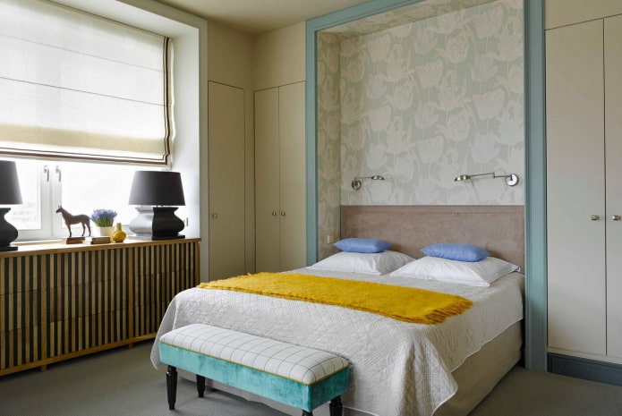niche avec un lit dans la chambre