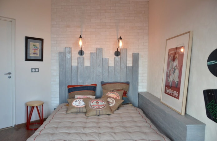 Lit en bois style loft