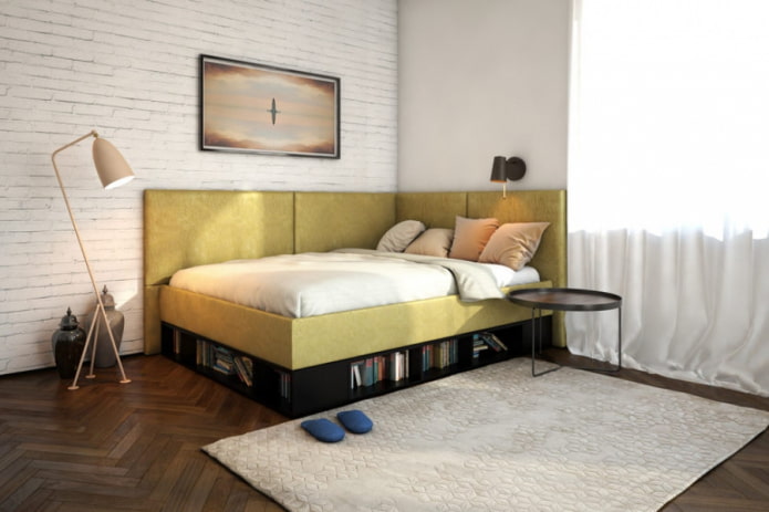 lit avec deux têtes de lit à l'intérieur
