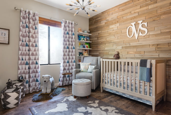 berceau beige pour bébé à l'intérieur