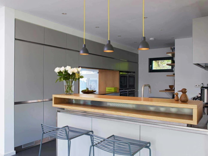 Éclairage intérieur de cuisine de style moderne