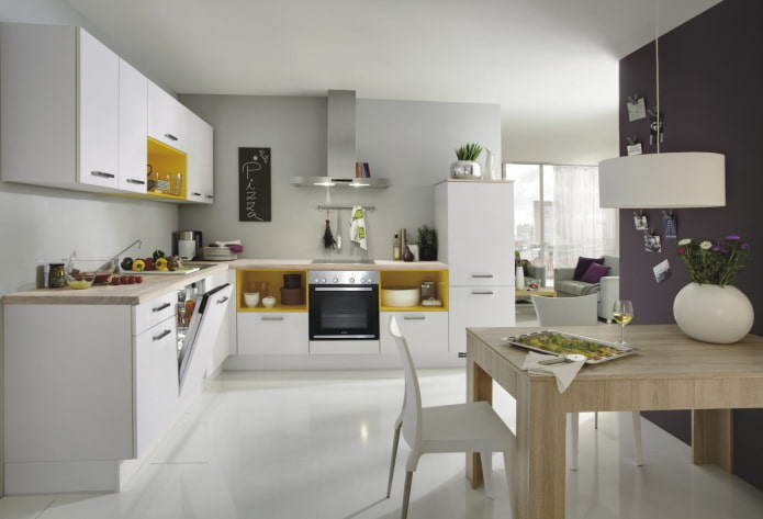 Décoration intérieure de la cuisine dans le style du modernisme
