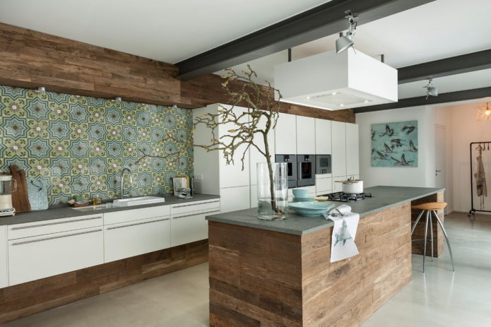 Décoration intérieure de la cuisine dans le style du modernisme