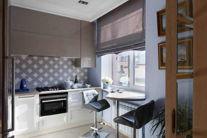 textiles dans l'intérieur de la cuisine dans le style moderne