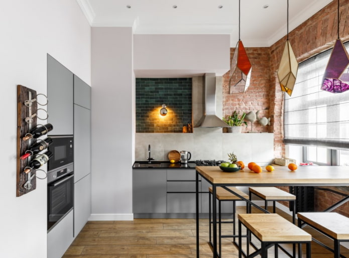 meubles de cuisine dans une niche