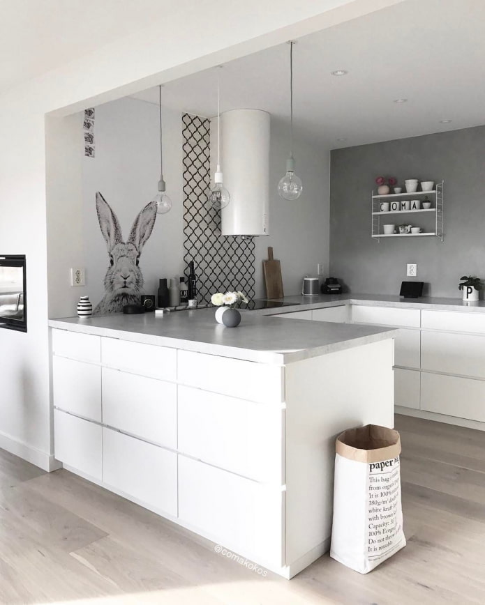 cuisine grise sans plan de travail