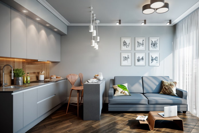 Aménagement intérieur cuisine-salon