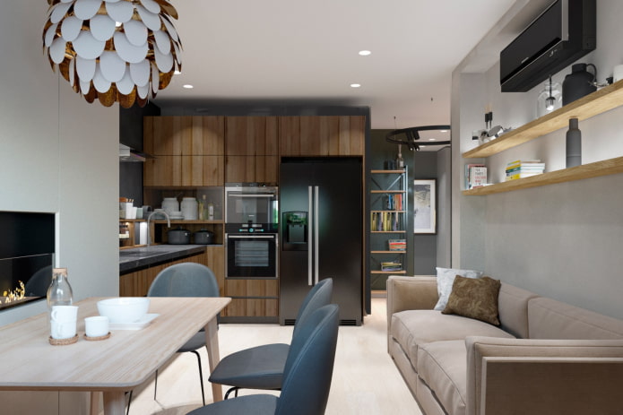 Aménagement cuisine-salon 15 m²