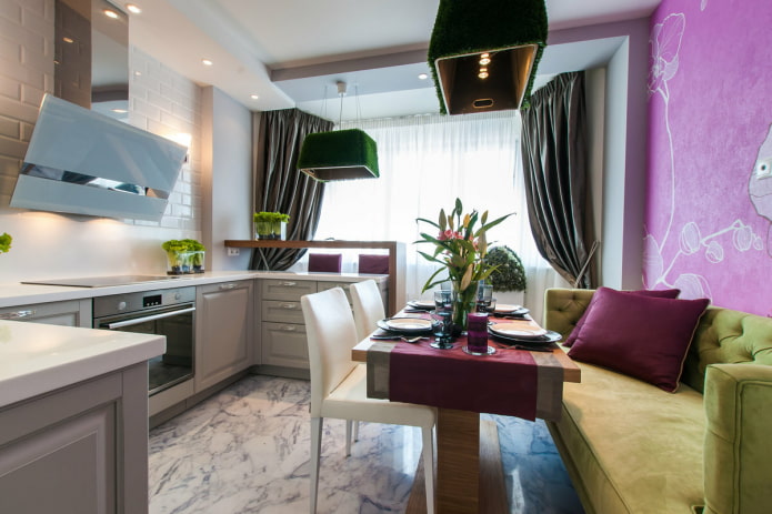 cuisine-salon 16 m² avec loggia