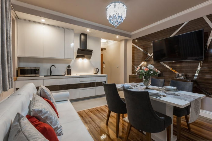 cuisine-salon carrée de 16 m²