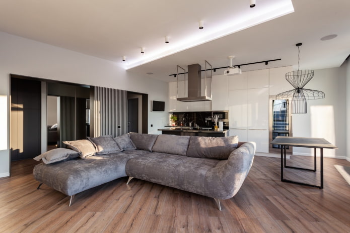 aménagement intérieur cuisine-salon