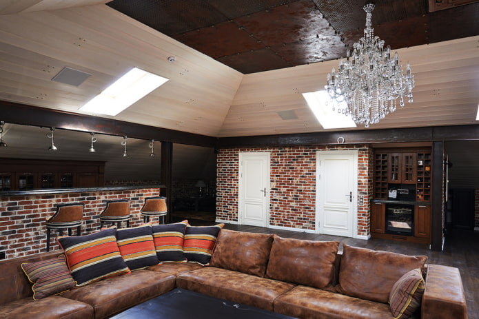 loft dans la cuisine-salon