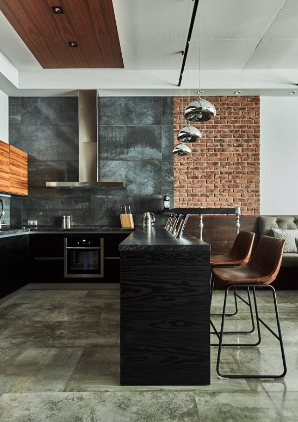 Cuisine-séjour de style loft