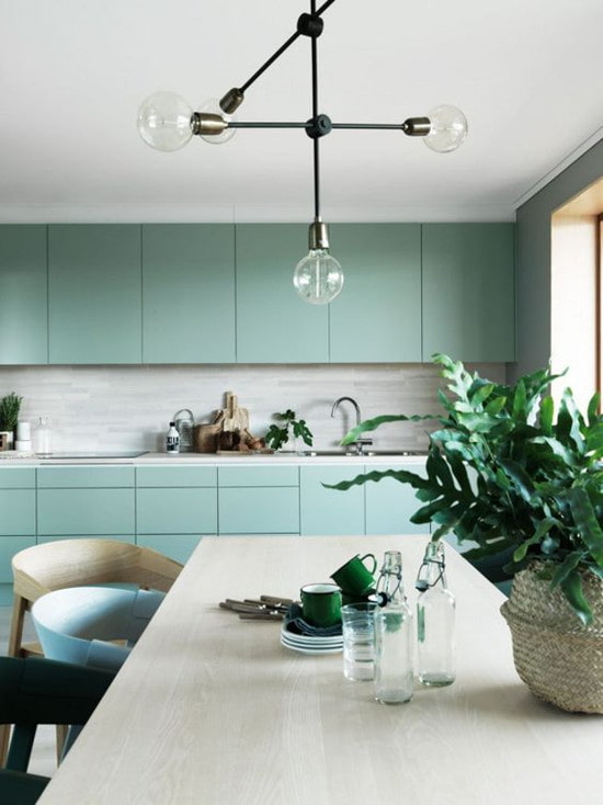 cuisine minimaliste colorée