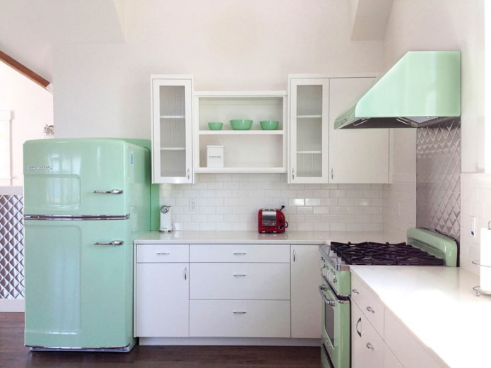 appareils de cuisine couleur menthe