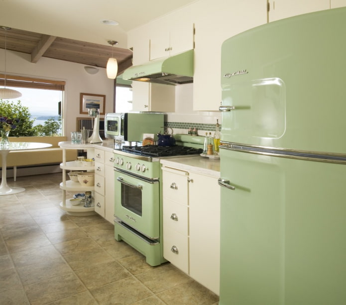 appareils de cuisine couleur menthe