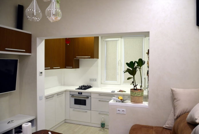 Cuisine sur le balcon dans un style moderne