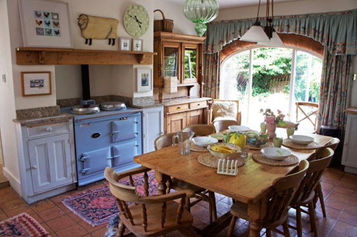 cuisine de campagne avec cuisinière