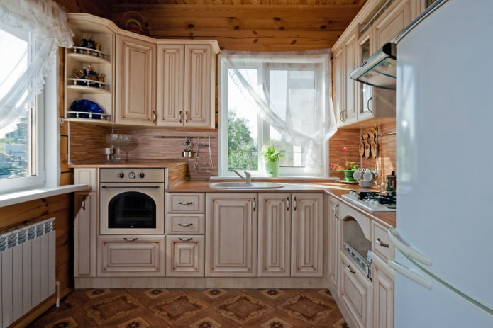 Cuisine patinée de style rustique