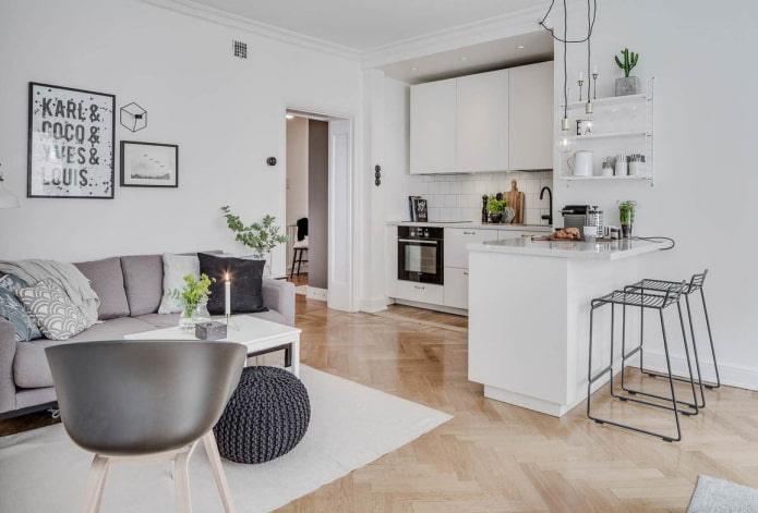 intérieur avec une niche de cuisine