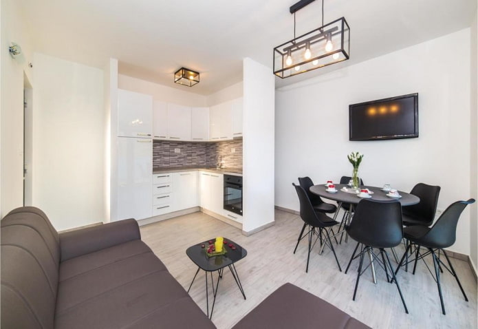 intérieur avec une niche de cuisine