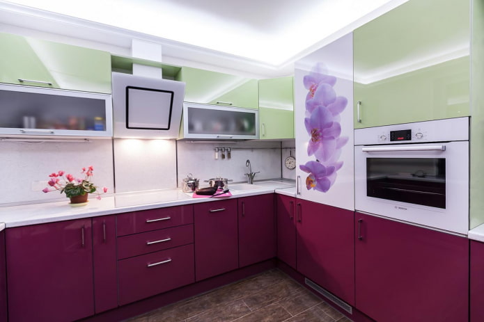 ensemble de cuisine violet