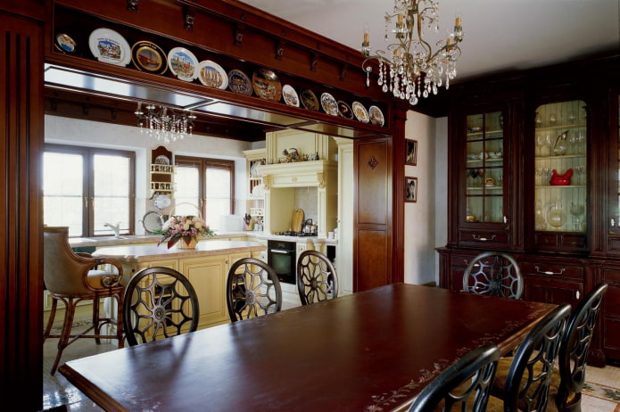 Décoration et éclairage de la cuisine de style anglais