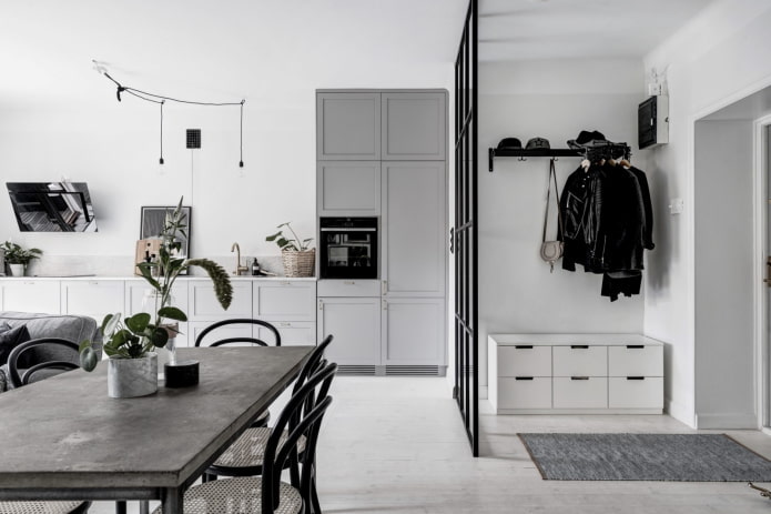 aménagement intérieur cuisine-couloir