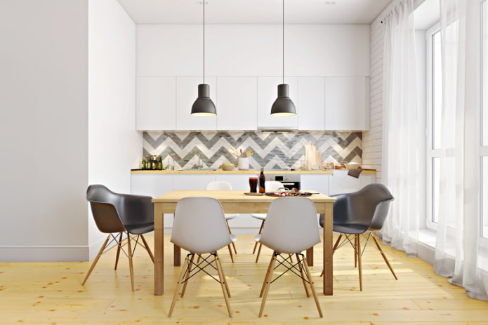 Lampes au-dessus de la table