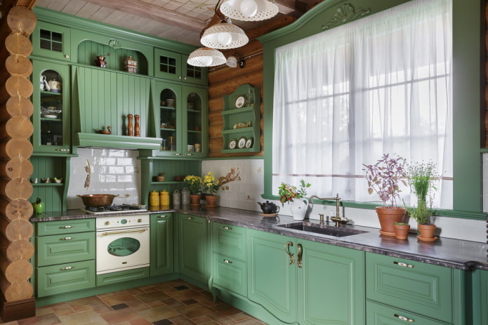 Intérieur de cuisine de style rustique