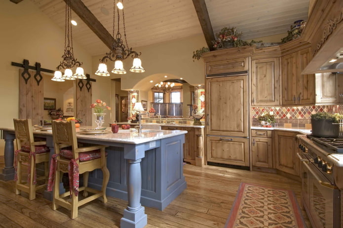 Intérieur de cuisine de style rustique
