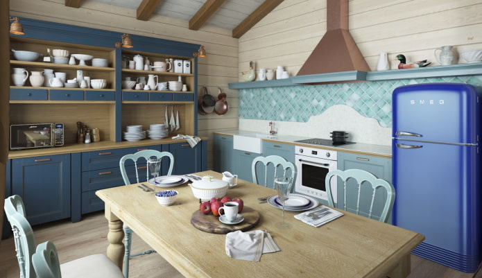 Intérieur de cuisine de style rustique