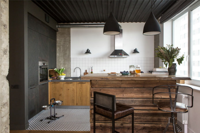 comptoir de bar en bois
