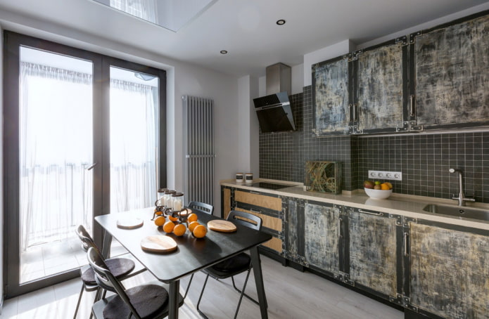 façades de cuisine inhabituelles avec éraflures