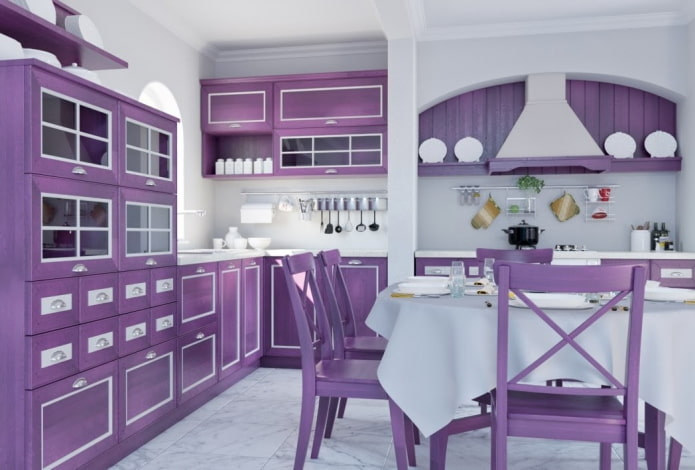 Style provençal dans une cuisine lilas